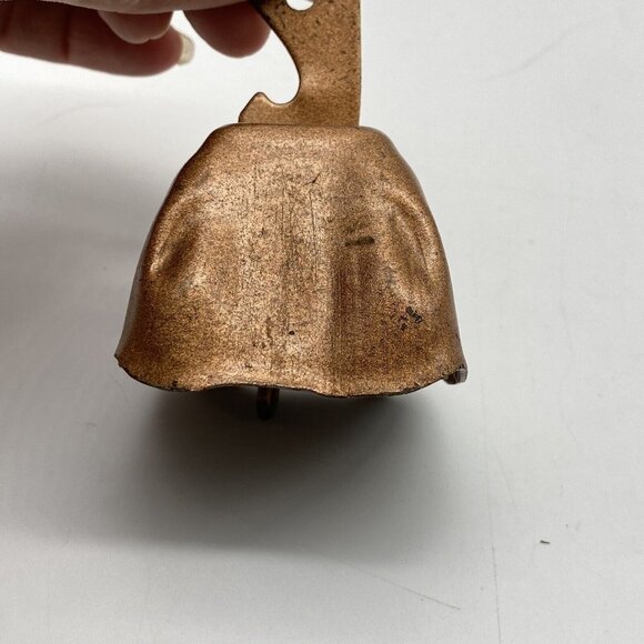 Vintage‎ MCM Brass Service Bell Handheld Call Bell Bar Pub Man Cave Decor Patina - Picture 5 of 10